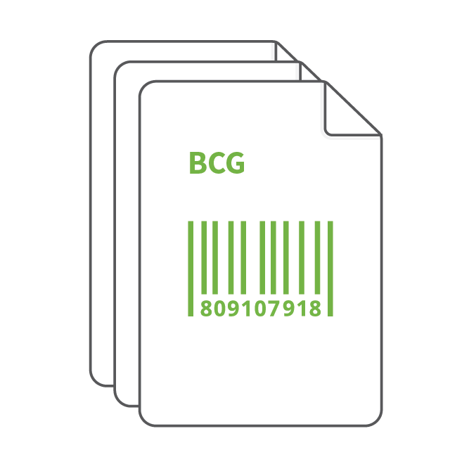 Vector image of a stack of paper with a barcode on the front one